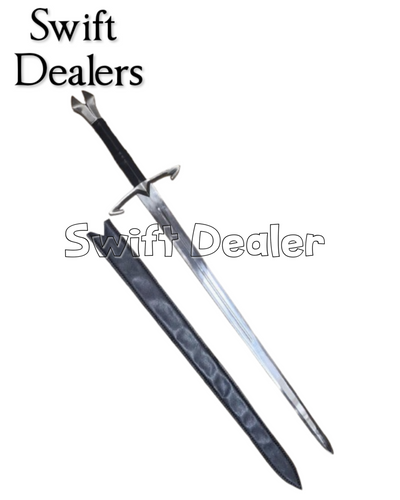 Handmade Medieval Black Death Sword With Customized Leather Sheath