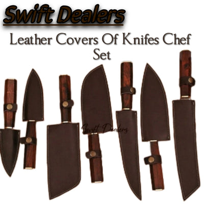 Handmade Chef Set, Damascus Steel Chef Knife Set (7 piece), Kitchen knife set