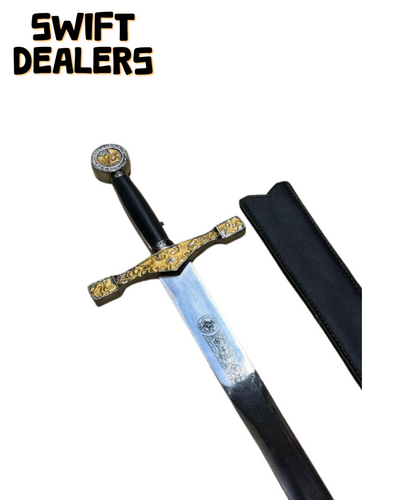 Medieval Knight Templar Sword With Sheath Longsword Tempered Stainless Steel