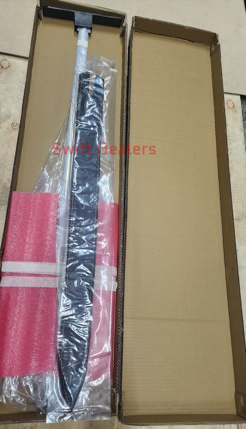 Handmade Claymore Cosplay Sword 44” Silver Medieval Greatsword Prop with Faux Leather Sheath | Display Sword Replica