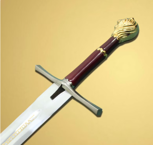  Prince Rhindon Sword Replica With Plaque (Gold)