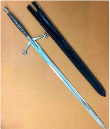 Claymore Sword with Black Handle Handmade Replica (42 inches Overall Length)