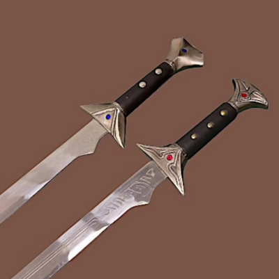 Handmade Stainless Steel Dungeons and Dragons Legend of Drizzt Do'Urden Icingdeath and Twinkle Replica Swords Pair w/ Sheaths - Swift dealers