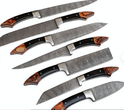 Handmade Chef Set (7 Piece Knife Set), Damascus Steel Chef Knife Set, Kitchen knife set - Swift dealers