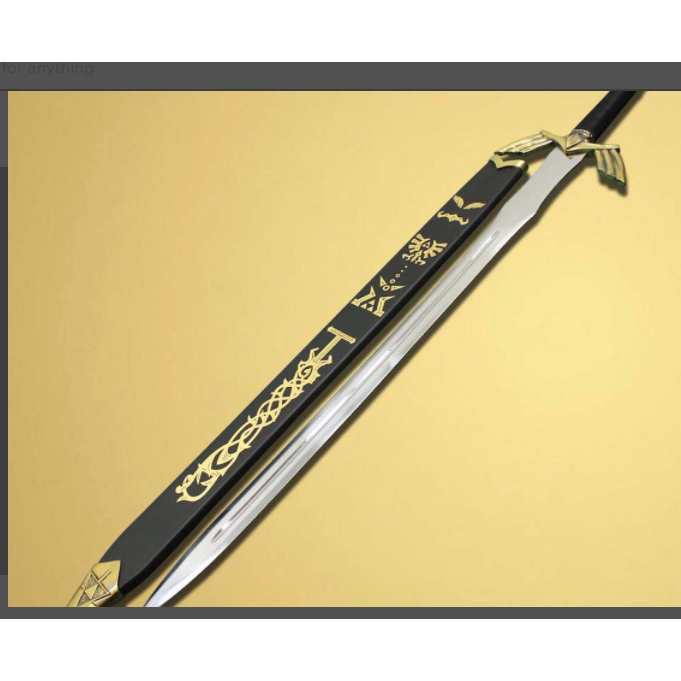 Combo of 2: Handmade 50" Legend of Zelda The Master Sword/The Blade of Evil's Bane Replica (Black/Gold & Blue/Gold) With Scabbards - Swift dealers