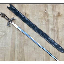 Fully Handmade Lord of the Underworld Serpents Satanic Skull King Sword With Leather Sword Fully handmade satanic skull king sword