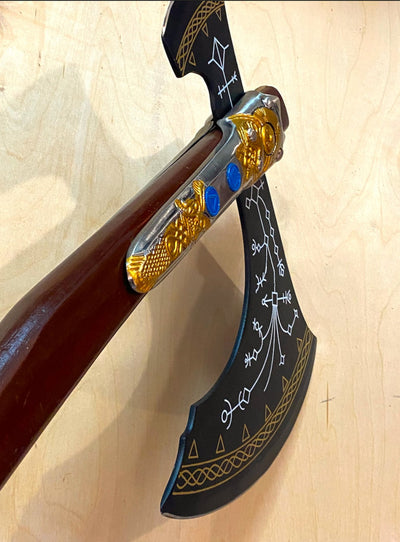 Fully Handmade Medieval God of War Kratos Leviathan Axe Replica (Gold Edition) - Swift dealers
