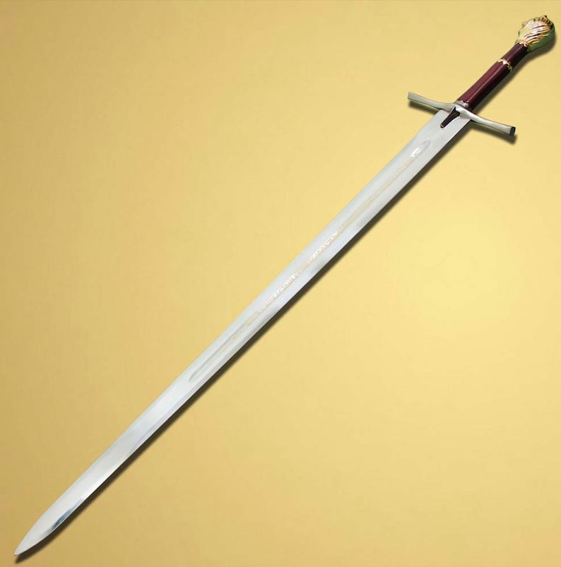 Handmade Chronicles of Narnia Prince Rhindon Sword Replica With Plaque (Gold) - Swift dealers