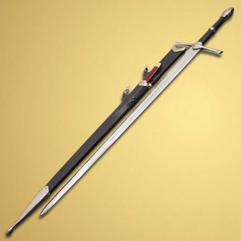 Combo of 2: Anduril Sword of Narsil the King Aragorn Fully Handmade Replica & Aragorn Strider Ranger Sword W/ Knife Fully Handmade Replica - Swift dealers