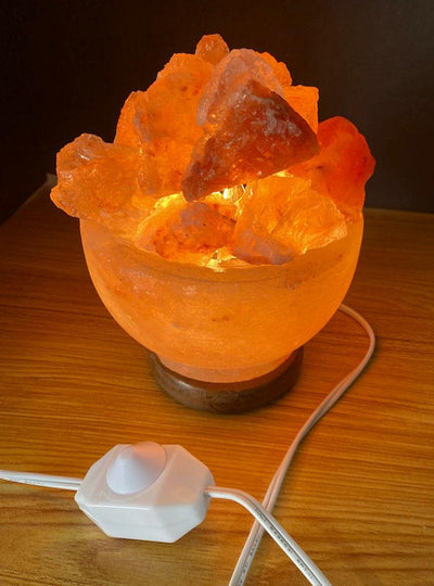 4.1 lb Natural Himalayan Salt Lamp | Pink Salt Lamp with Dimmer Cord and Light Bulb Included - Swift dealers
