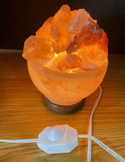 4.1 lb Natural Himalayan Salt Lamp | Pink Salt Lamp with Dimmer Cord and Light Bulb Included - Swift dealers